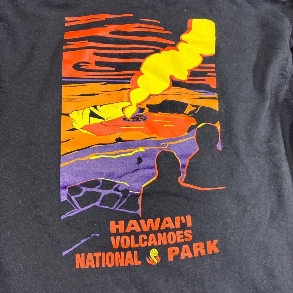 Hawaii Volcanoes National Park Zip Hoodie Mens Medium M Black Travel Beach Rare - Picture 2 of 10